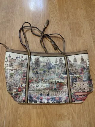 Bolso Marrón con Dibujos de Londres