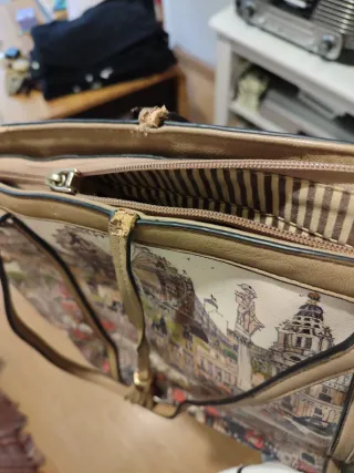 Bolso Marrón con Dibujos de Londres