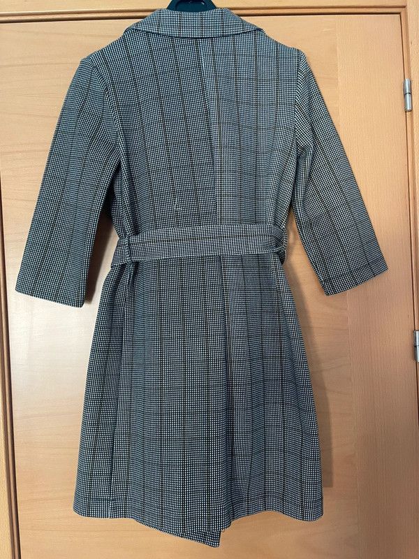 Vestido blazer cuadros cinturón Zara talla L