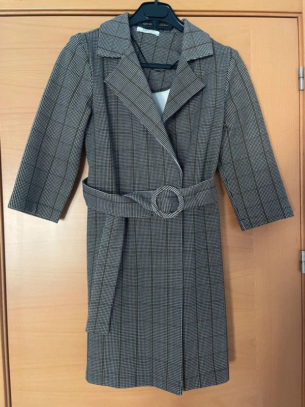 Vestido blazer cuadros cinturón Zara talla L