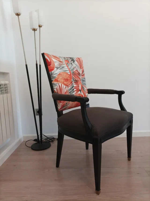 Butaca sillón estampado flamencos