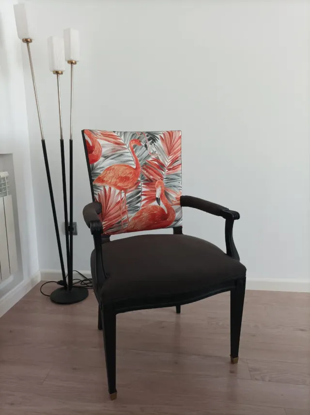 Butaca sillón estampado flamencos