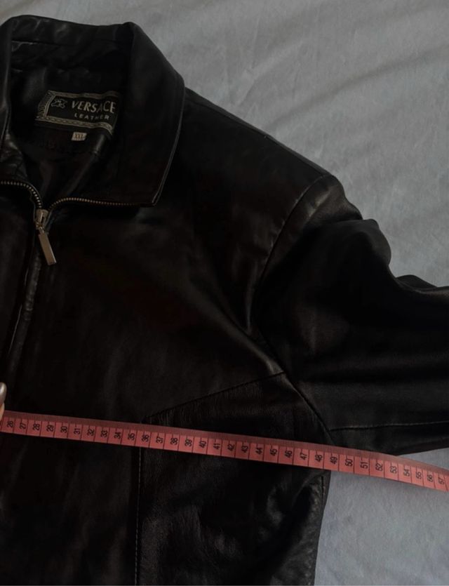 Chaqueta de Piel Versace Negra