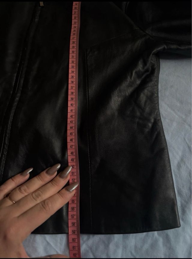 Chaqueta de Piel Versace Negra