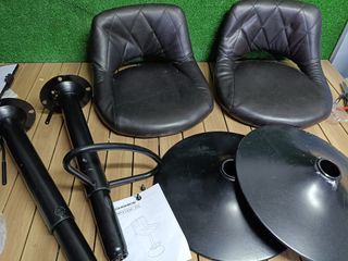 SONGMICS Sgabelli da Bar, Set di 2, Sedie da Cucina con Struttura in Metallo Stabile e Rivestimento in Similpelle, Poggiapiedi, Altezza Seduta Regolabile, Montaggio Semplice, Stile Vintage