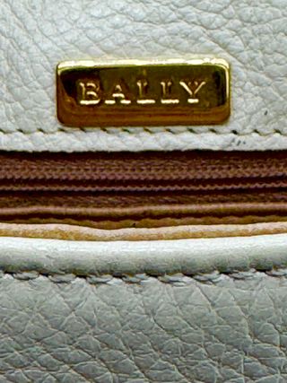 Bolso Bally Piel Marrón y Blanco