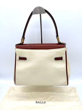 Bolso Bally Piel Marrón y Blanco
