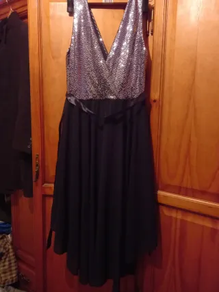 Vestido de fiesta lentejuelas y negro