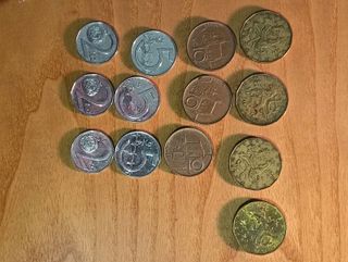 set 13 monete rare collezione cecoslovacchia praga