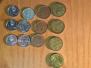 set 13 monete rare collezione cecoslovacchia praga