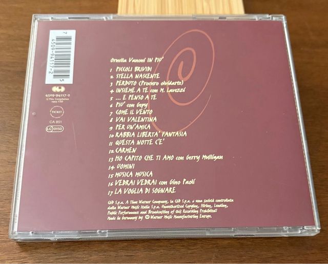 Raro CD Ornella Vanoni In Più Nuovo
