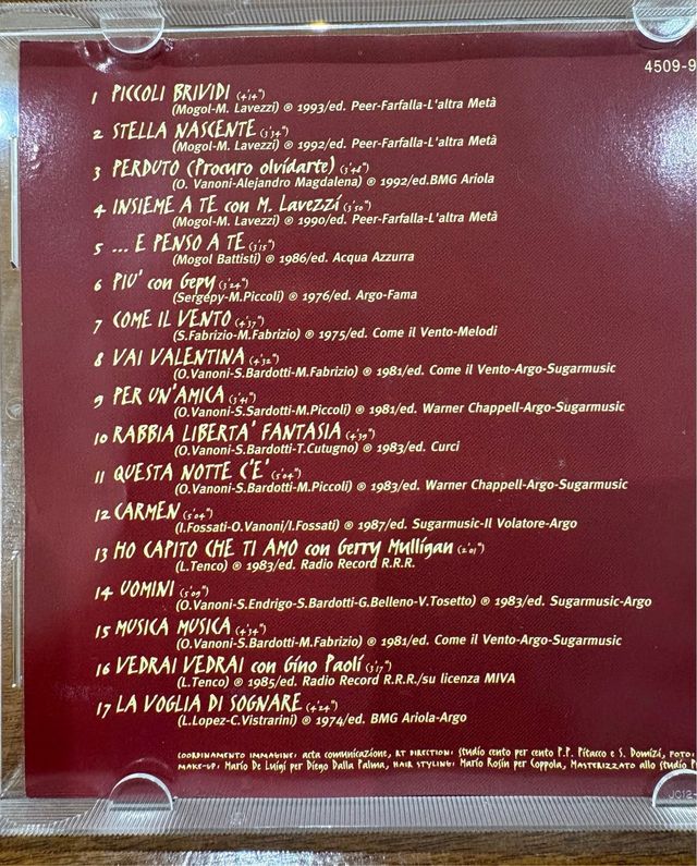 Raro CD Ornella Vanoni In Più Nuovo