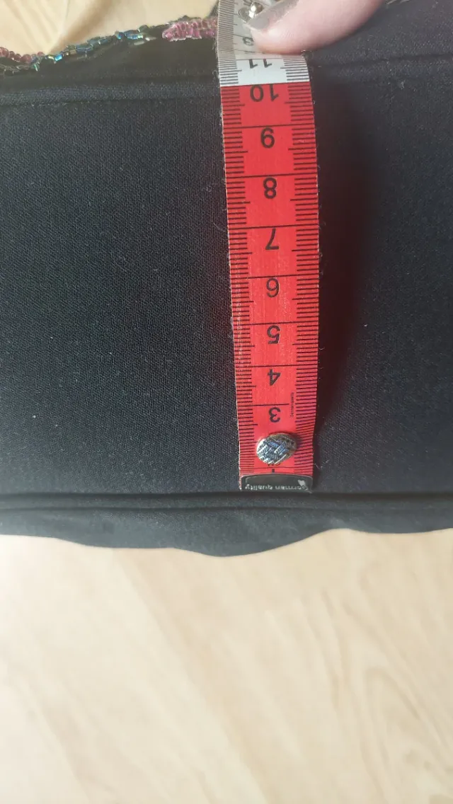 Borsa cotone nuova con motivo floreale e perline