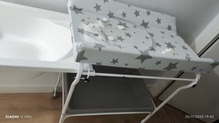 Bañera cambiador bebé estrellas