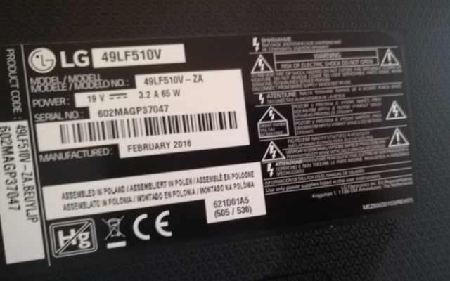 Televisión LG LED 49 49LF510V