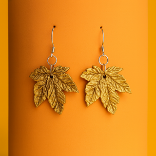 Pendientes Hoja Otoño Dorados