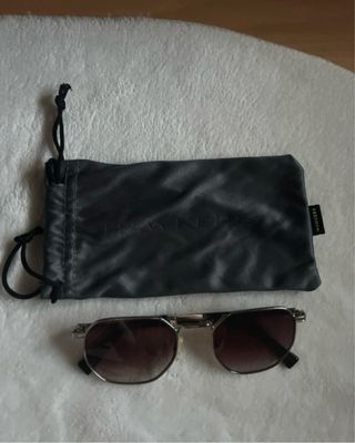 Gafas de sol octogonales plateadas