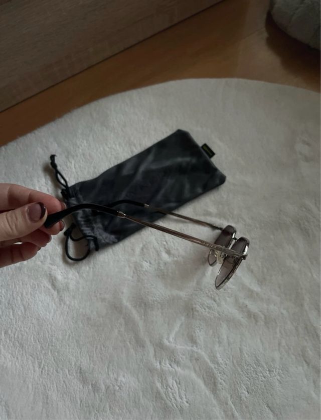 Gafas de sol octogonales plateadas