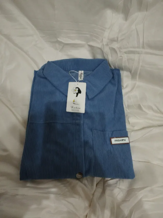 Camisa de pana azul talla L