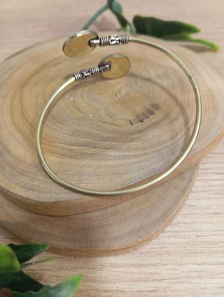 Pulsera Latón Turquesa Mineral