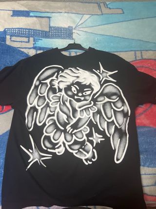 Camiseta Negra Bershka Talla XL