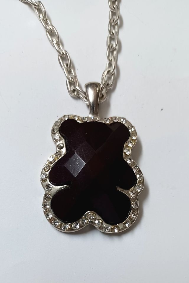 Ciondolo Orsetto Nero con Pietre Trasparenti