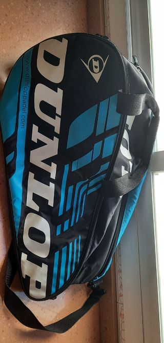 Paletero Dunlop Negro y Azul, mochila Padel