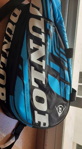 Paletero Dunlop Negro y Azul, mochila Padel