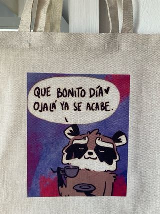 Bolso Tote Mapache Frase Divertida