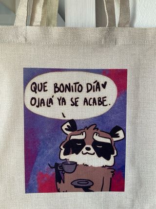 Bolso Tote Mapache Frase Divertida