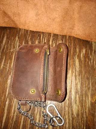 Cartera motera en cuero 2mm