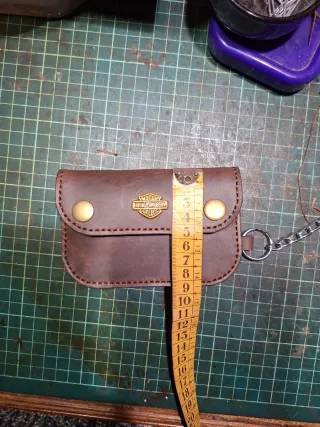 Cartera motera en cuero 2mm