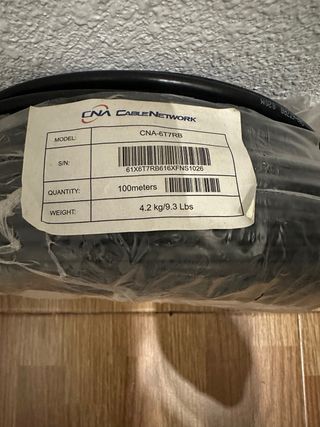 Cable Coaxial RG6 Negro 100m