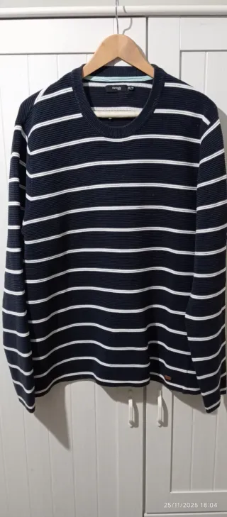 Jersey rayas azul y blanco talla XL