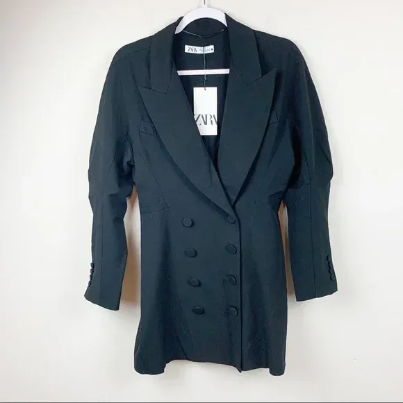 Vestido blazer smoking manga abullonada Zara