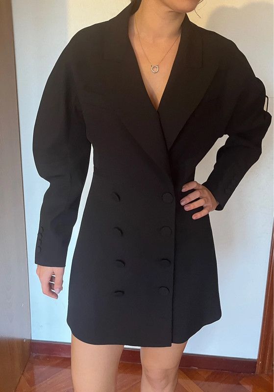 Vestido blazer smoking manga abullonada Zara