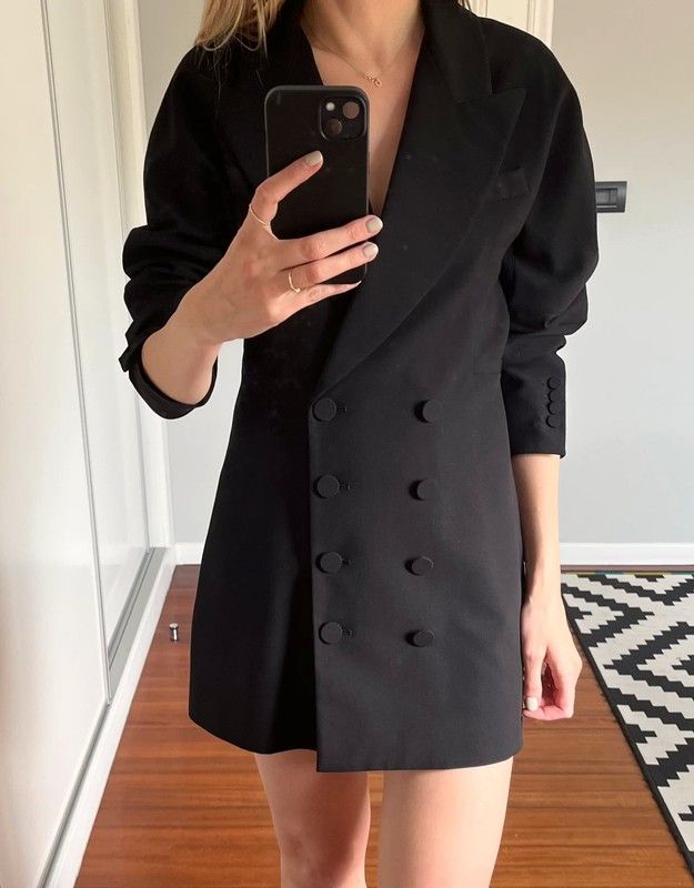 Vestido blazer smoking manga abullonada Zara