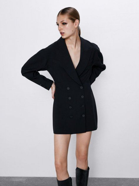 Vestido blazer smoking manga abullonada Zara