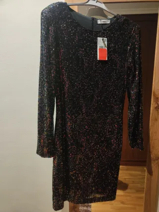 Vestido fiesta lentejuelas Mango Talla M