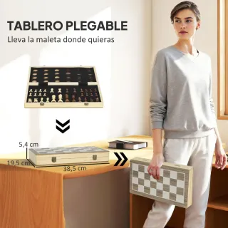 Ajedrez y Damas Madera Internacional