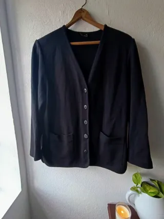 Chaqueta punto vintage negra talla 44