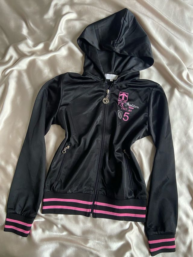 vintage emo y2k urban black pink cardigan zip