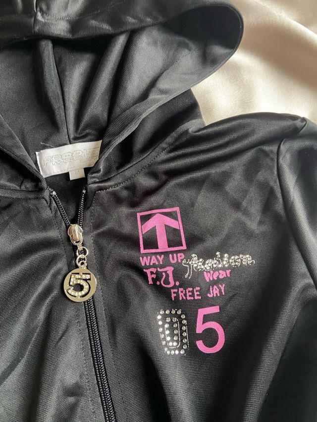 vintage emo y2k urban black pink cardigan zip