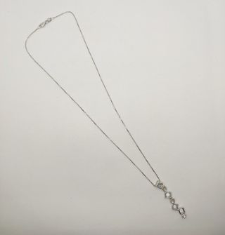 Cadena de oro blanco 18k piedras, 3.55 g, 39.5 cm.