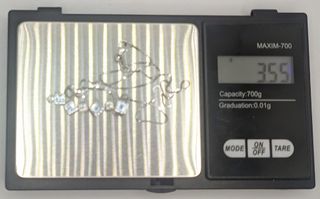 Cadena de oro blanco 18k piedras, 3.55 g, 39.5 cm.