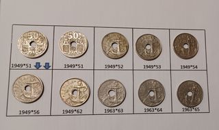 Serie  monedas 50 centimos del agujero