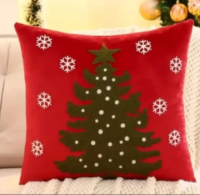 Capa para Almofada 45x45. Bordado. Motivos Natalinos
