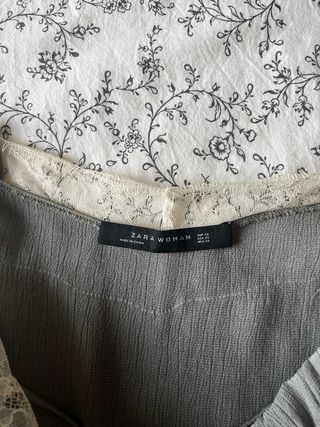 Top lencero Zara encaje gris