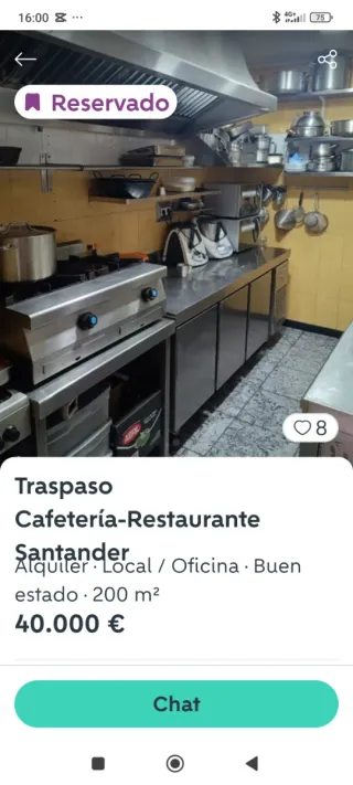Traspaso restaurante zona Palacio de Festivales