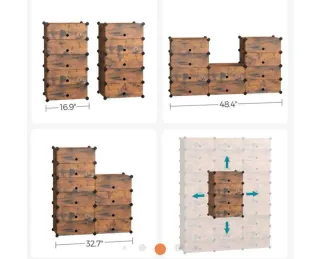 Zapatero modular roble polipropileno